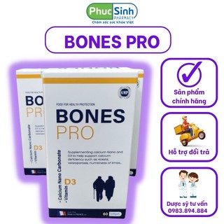 Calci bones pro, calcium nano d3💥hàng chính hãng💥,viên uống bổ xung calci d3 cho cơ thể, loãng xương, tê bì,