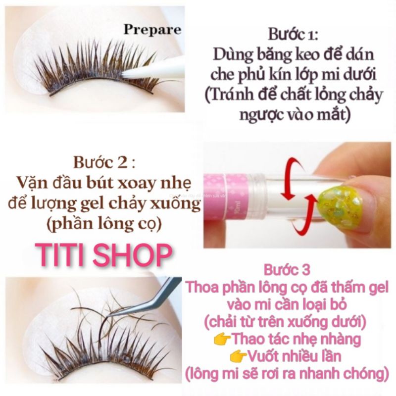Bút Gel tháo mi siêu tốc và an toàn cho mắt 20k