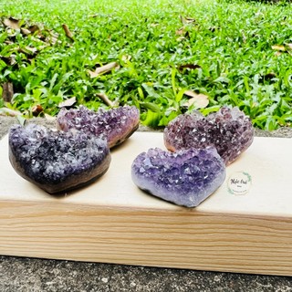 Tinh thể Thạch Anh Tím hình Trái Tim Amethyst Crystal, Đá thạch anh Tím