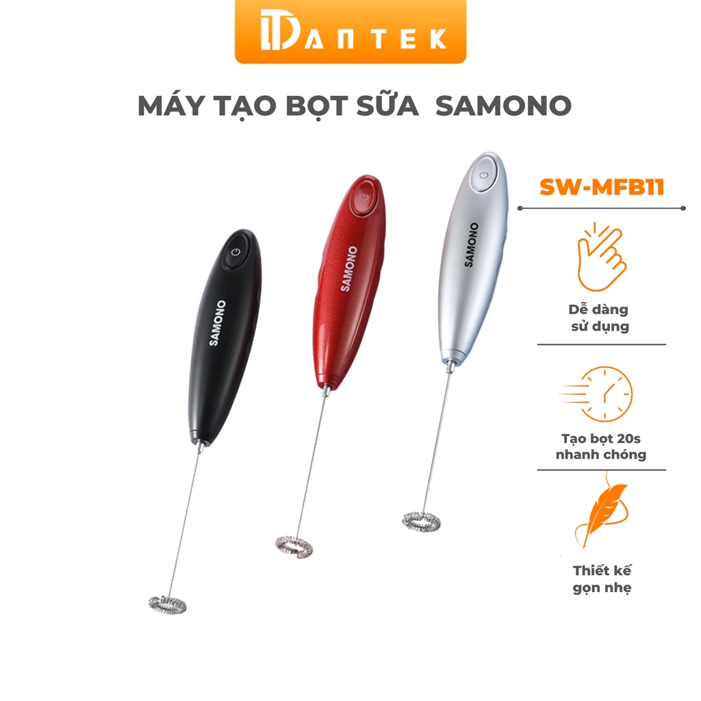 Máy tạo bọt sữa cho các tín đồ yêu thích cà phê cappuchino, latte SAMONO SW-MFB11 - Bảo hành 12 tháng