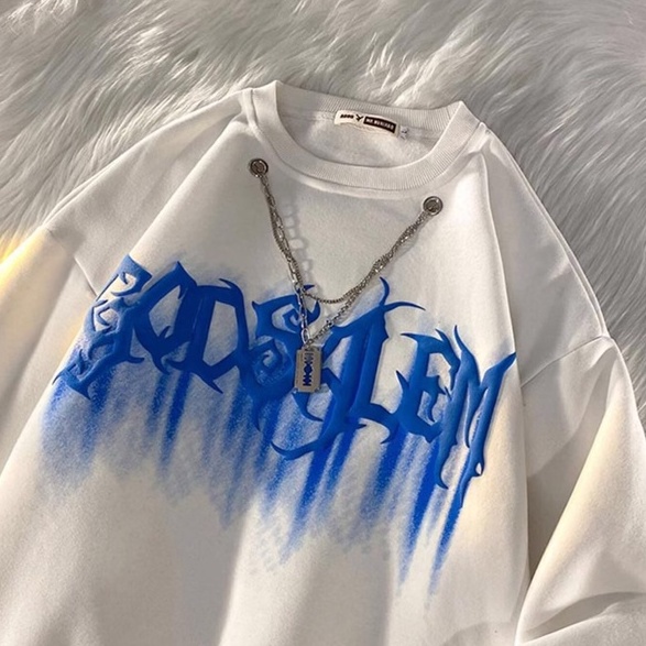 Áo sweater Hiphop Đường Phố Cao In Hoa Đào Có Vòng cổ Phiên Bản Hàn Quốc Thời Trang Mùa Thu Cho Nam 8xl Tăng Kích Thước