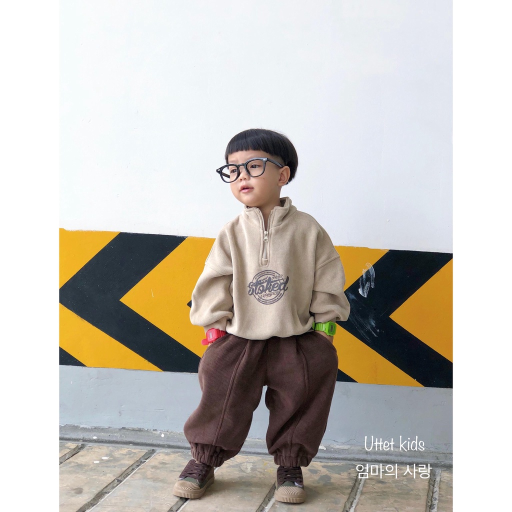 ÁO SWEATER LÓT NHUNG PHONG CÁCH HÀN QUỐC RẤT ĐẸP CHO BÉ GÁI VÀ BÉ TRAI