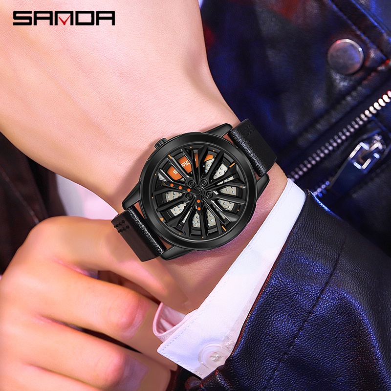 Đồng hồ SANDA SD1063-2 máy quartz thiết kế phong cách xe đua độc đáo thời trang dành cho nam