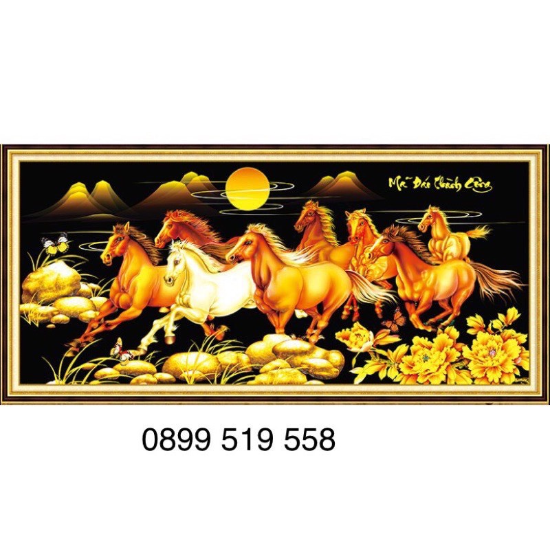 Tranh thêu chữ thập 3D Mã đáo thành công kt 149x71 cm