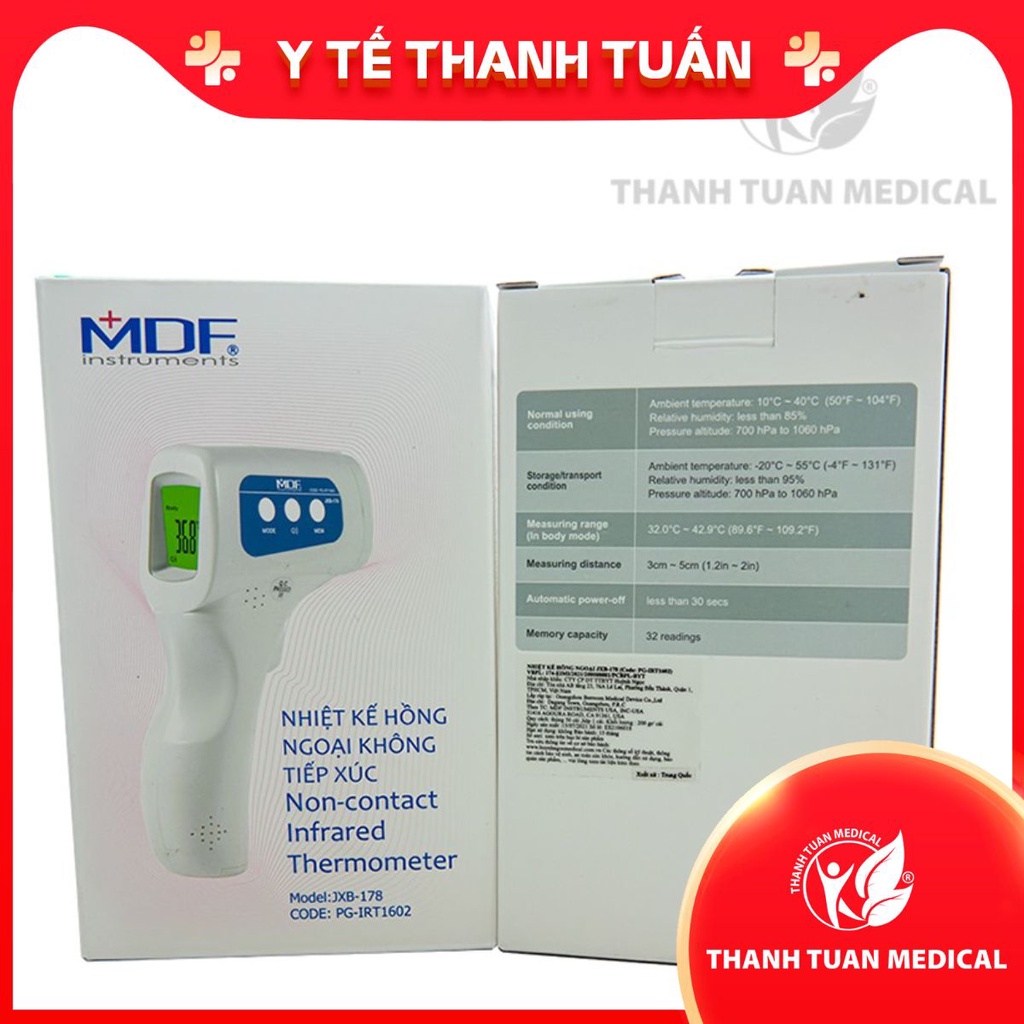 Nhiệt kế đo trán không tiếp xúc MDF Mỹ PG-IRT 1602 - Dạng súng dễ thao tác