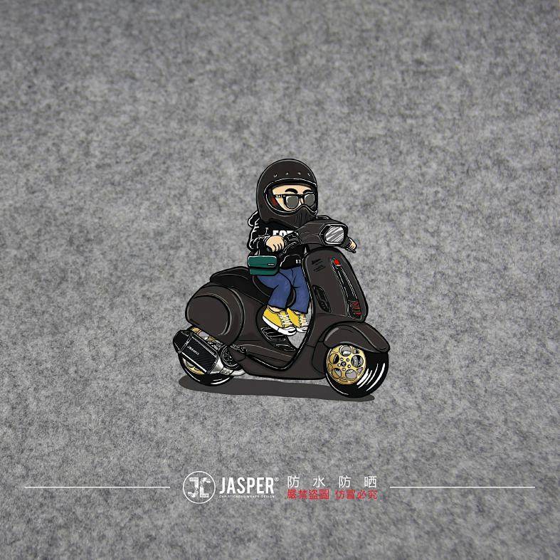 Miếng dán phản quang hoạt hình người lái xe mô tô Harley Vespa 0169 ngộ nghĩnh sáng tạo