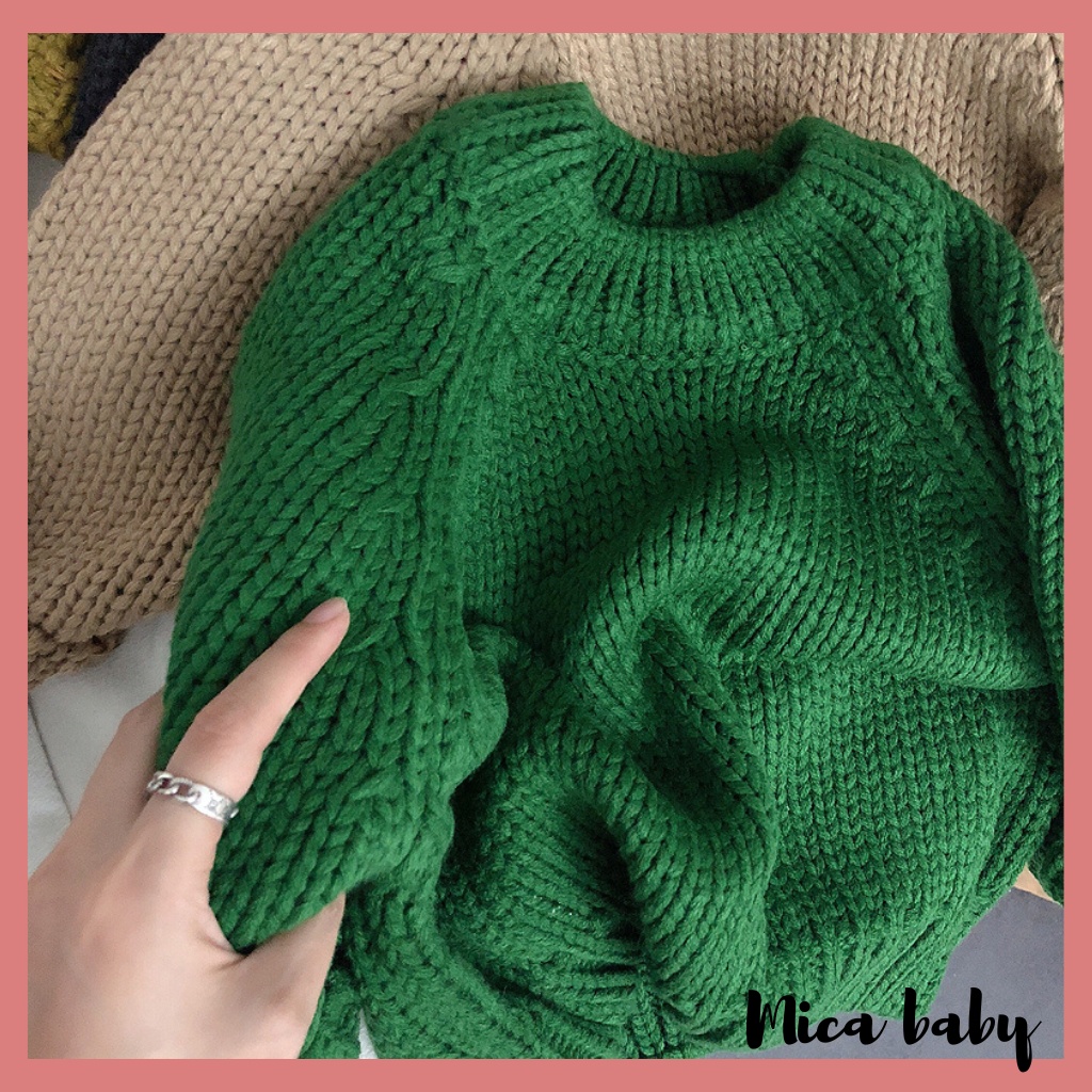 Áo len cho bé kiểu dáng cổ tròn basic phong cách Hàn Quốc đáng yêu QA59 Mica baby