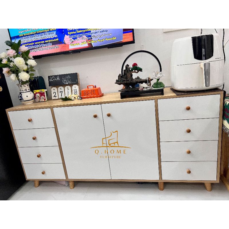 Tủ gỗ đa năng QHOME, KT 140x38x80 cm