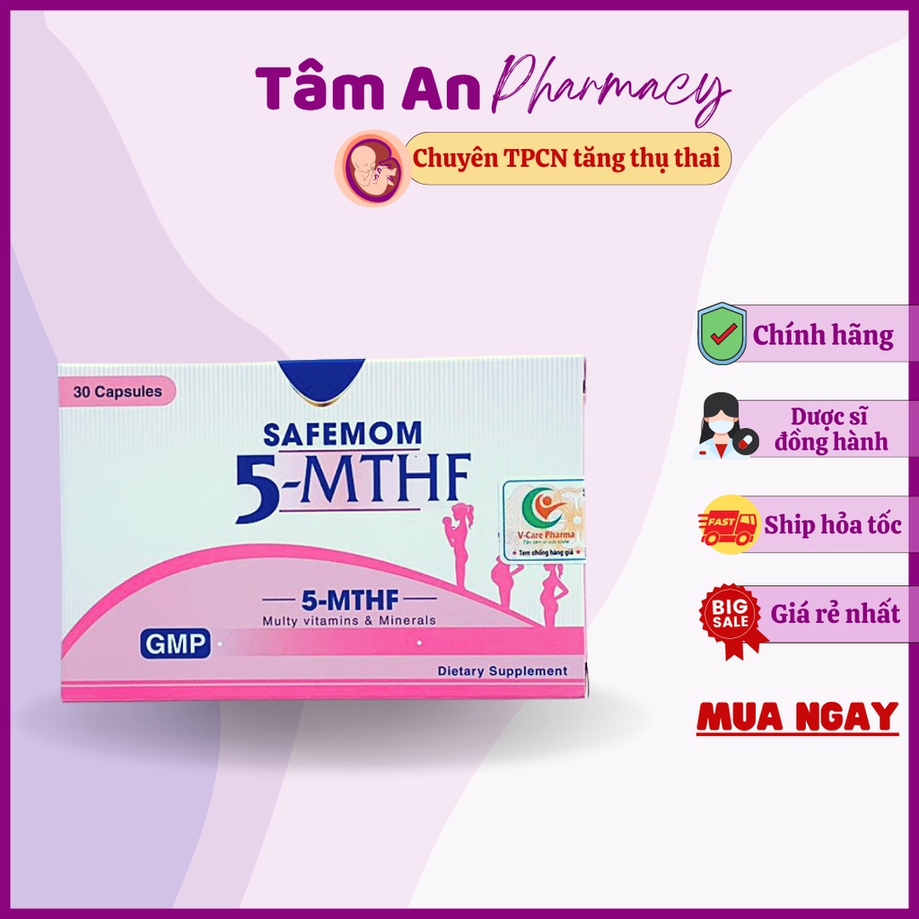 5-MTHF SAFEMON [CHÍNH HÃNG] Viên Uống Hỗ Trợ Ngừa Dị Tật Thai Nhi