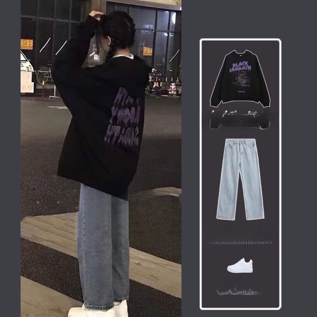 Set Áo Khoác Có Nón + Quần Jeans Dài Thời Trang Nữ