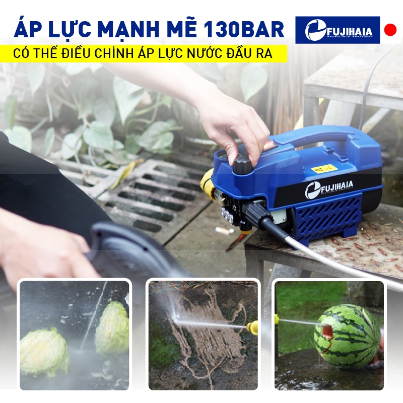 Máy xịt rửa xe cao áp chống giật cho ô tô xe máy FUJIHAIA- Bảo hành 18 tháng