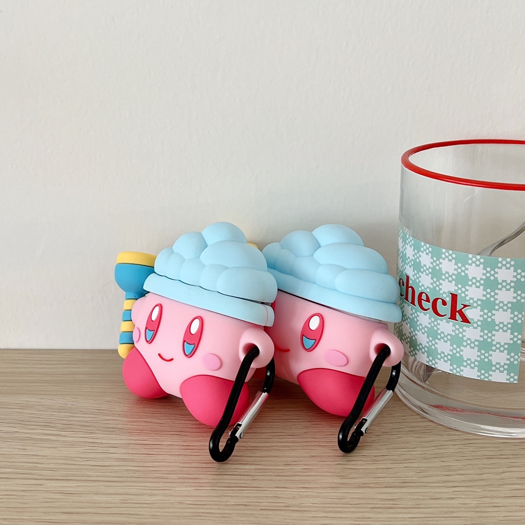 Vỏ Bảo Vệ Hộp Sạc Tai Nghe AirPods Pro2 2022 1 / 2 Gen3 Bluetooth Không Dây Bằng Silicon Hình Kirby 3D Dễ Thương