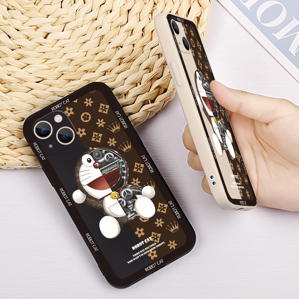 Ốp Điện Thoại Silicon Mềm Hình Doraemon Hai Màu Cho iPhone 14 Pro Plus Max 13 12 11 mini Pro Max XS XR X 7 8 SE 6 6S mini Pro