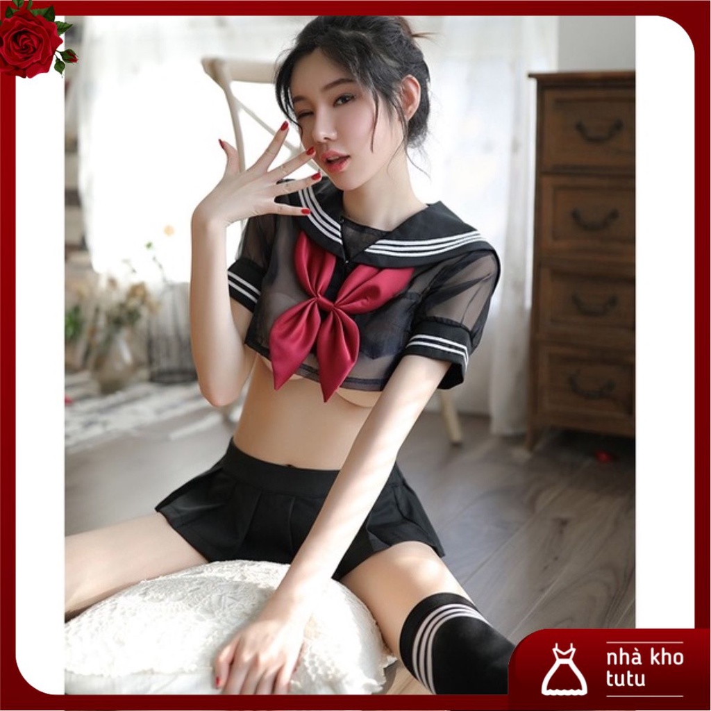 Set đồ ngủ Cosplay học sinh Cao cấp L163 Nhà Kho TuTu