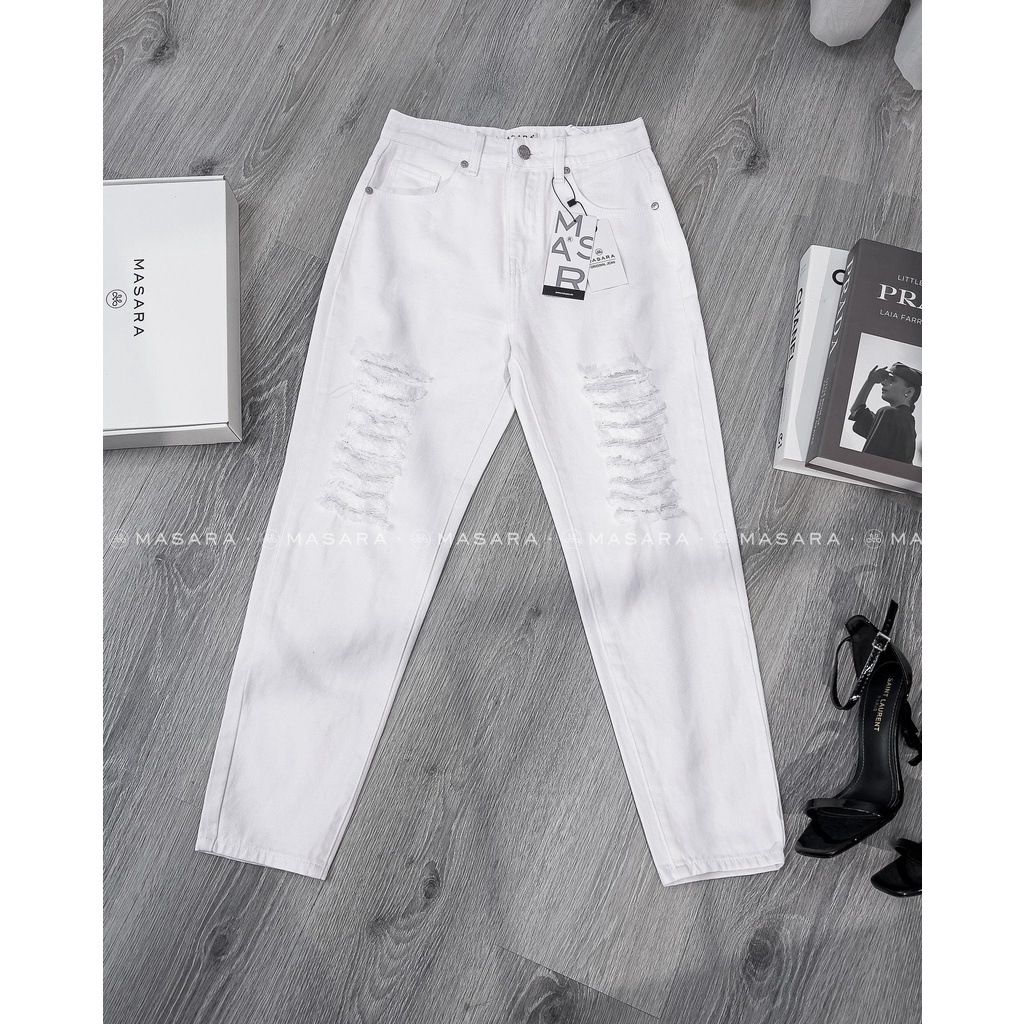 QUẦN JEAN BAGGY RÁCH 2 ĐÙI MÀU TRẮNG
