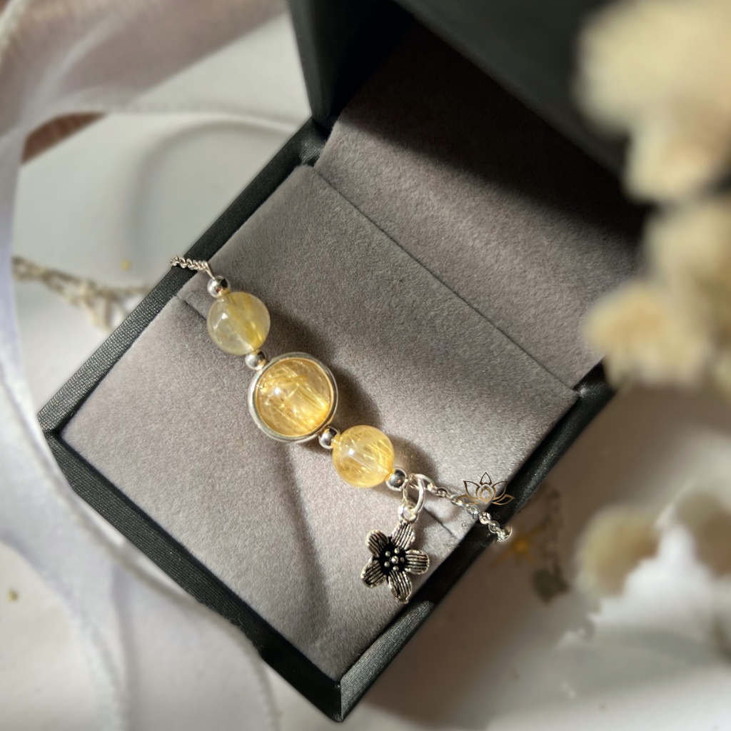 Lắc tay bạc tóc vàng Lotus Jewelry