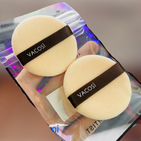 Bông phấn phủ Vacosi 2 chiếc siêu mềm mịn bám phấn, set 2 chiếc bông tán phấn VACOSI TRANCI