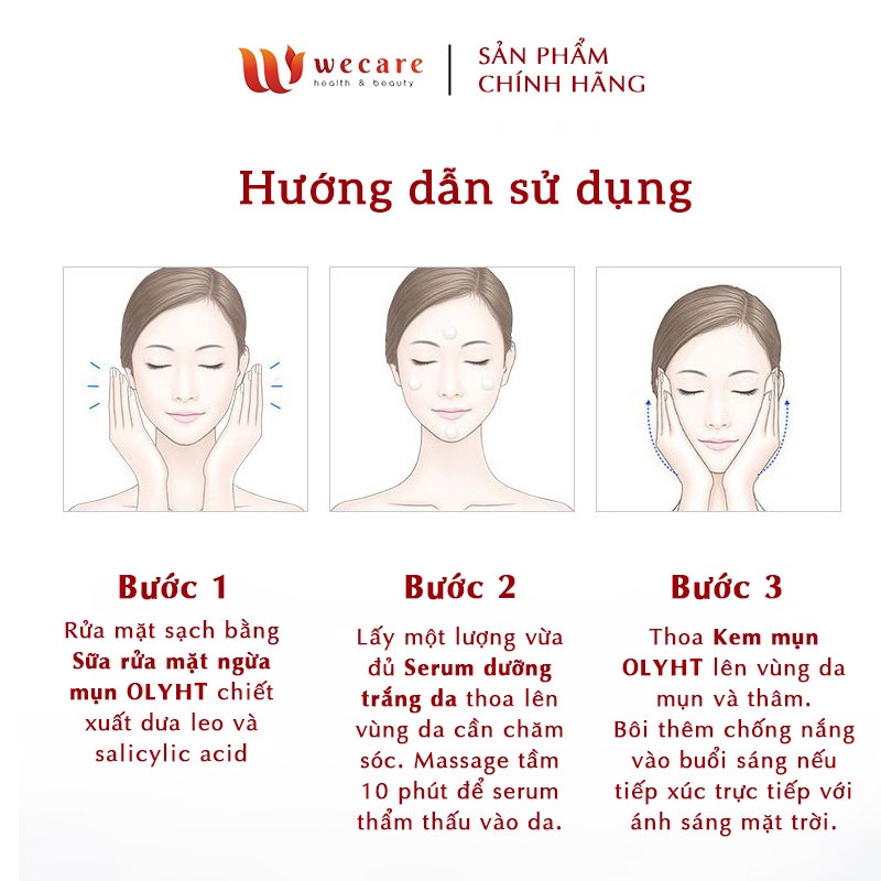 Combo Giảm Mụn Thâm - Dưỡng Trắng Da OLY HT