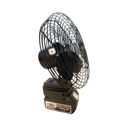 Quạt Chạy Pin Makitaa  Cánh Sắt 21cm Lồng Thép Mạ, Dùng Chung Pin Chân Pin Thông Dụng Maakita 14,4v - 21v