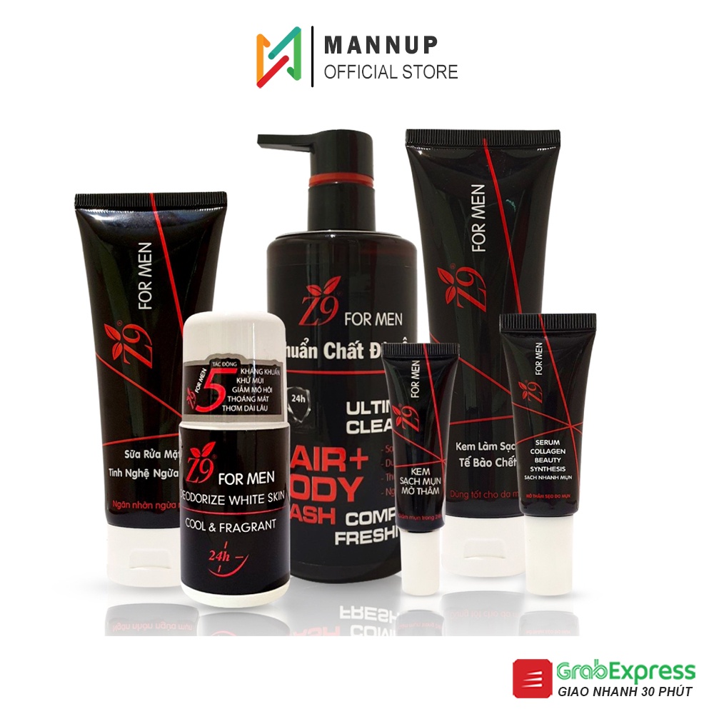 Bộ Mỹ Phẩm Nam Giới Z9 For Men - Combo Skincare Cao Cấp 6 Món