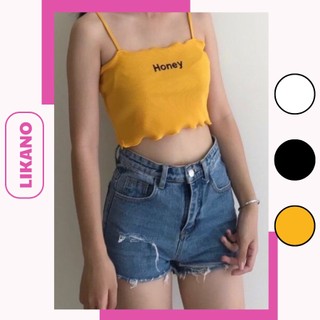 Áo 2 dây thêu chữ honey 3 màu chất vải mềm mịn LIKANO CRT74