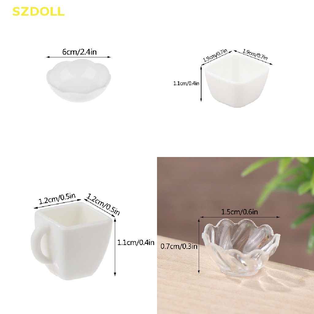 Set 4 / 5 Ấm Trà / Tách Cà Phê / Tách Sữa Thu Nhỏ 1: 12 Dùng Trang Trí Nhà Búp Bê DIY