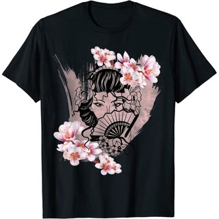 [ HOT ] Áo cô gái Geisha Nhật Bản - Áo thun unisex in hình Geisha hoa anh đào