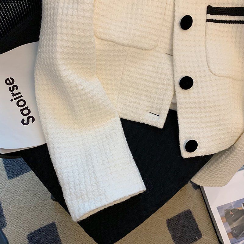 Áo Khoác Vải Tweed Cao Cấp Thời Trang Mùa Thu 2022 Cho Nữ