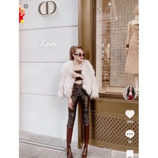 Quần da dúm chất mỏng siêu co giãn
