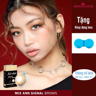 Lens mắt 1 tháng màu nâu tây Signal Brown ANN365 dành cho mắt nhạy cảm