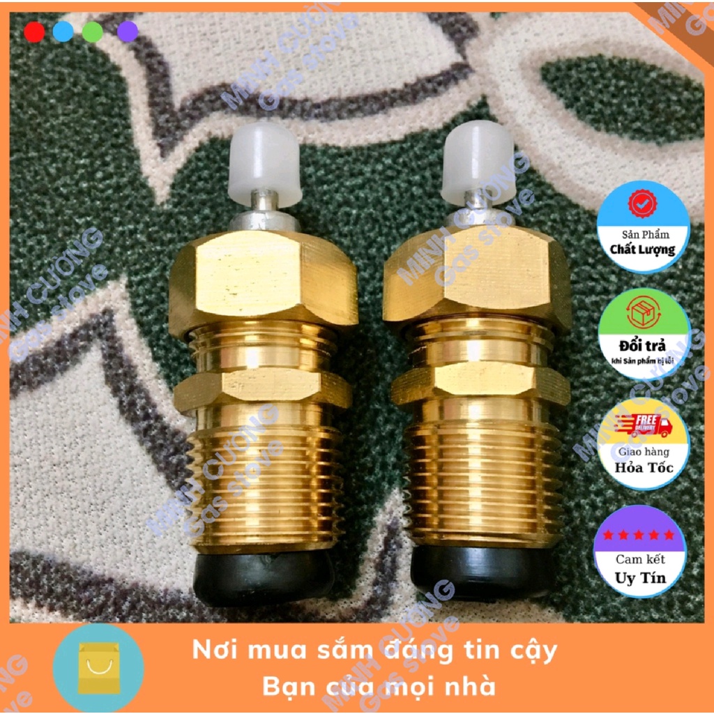 Đầu bơm/ sạc chai gas mini thông dụng, bằng đồng. Tặng 20 nút nhựa và 4 ron thay thế.