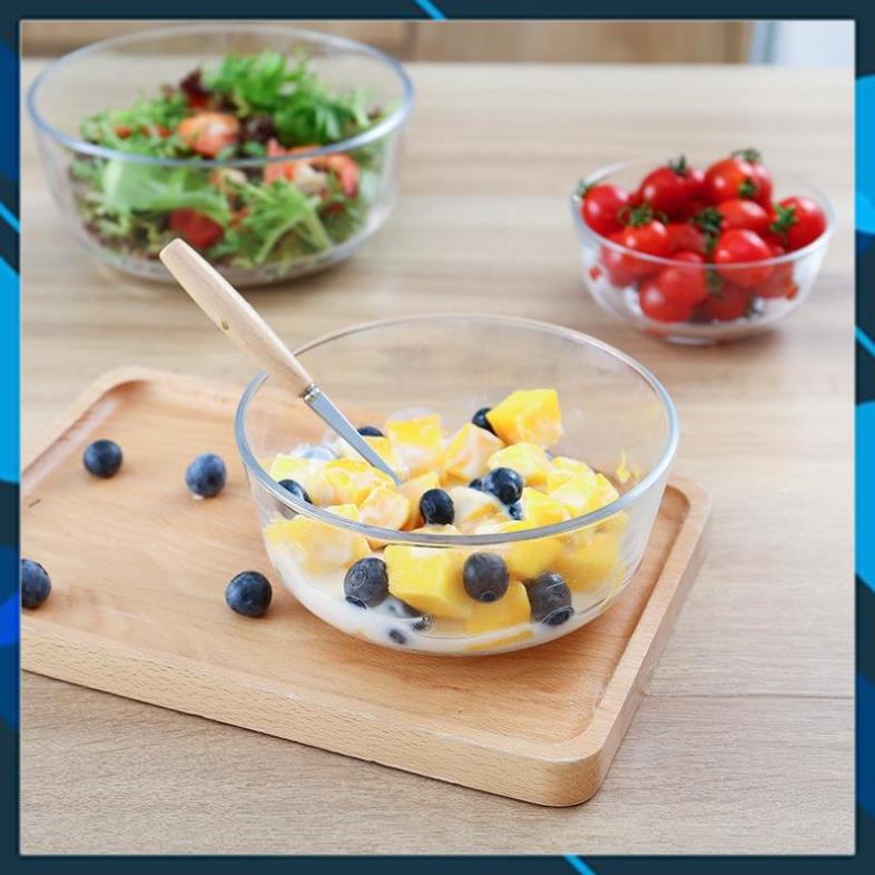 Bát trộn salad thủy tinh trong suốt, bát tráng miệng sáng tạo, bát trái cây chịu nhiệt bát lớn bát mì ăn liền