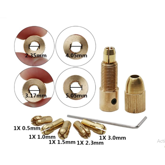 Bộ đầu kẹp mũi khoan 7 món 0.5-3mm chuyên dụng chất lượng cao