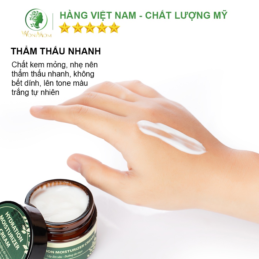 [ Giảm 50K - Đơn 479K ] Bộ trắng da, sạch mụn cơ bản Wonmom ( 1 Kem cấp ẩm + 1 Serum mụn )