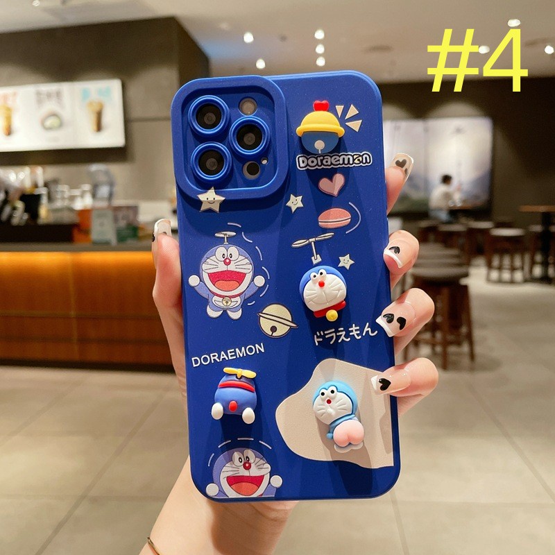 Compatible For Xiaomi Redmi Note 12 Pro+ 11 Pro 12S 11S 10S 10 5G 9S 10 9 8 Pro Redmi 12C 10C A2 A1 9A 9C 9T 10 9 Blue 3D doll Doraemon creative mobile Case