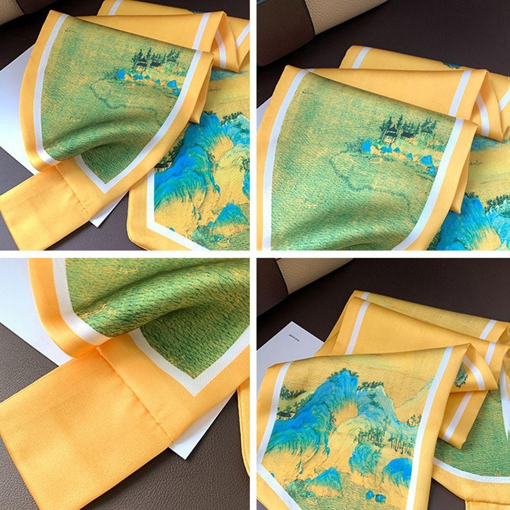 Khăn Choàng Lụa In Họa Tiết 26EDIE Bắc Kinh Cổ Điển Cho Nữ