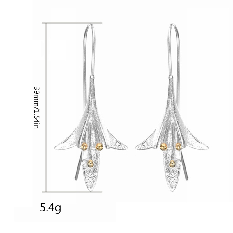 Bông Tai Dáng Dài Hình Hoa Lily Chất Liệu Hợp Kim Cho Nữ
