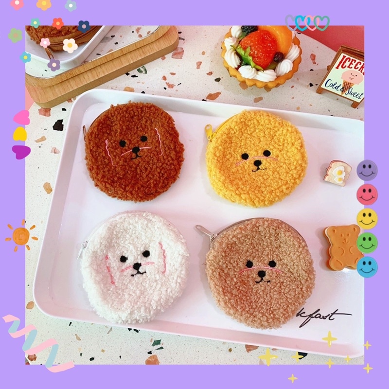 Bóp/ ví tròn mini lông hình pet 🎃 siêu cưng 💗