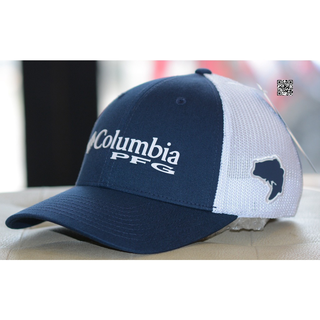 Nón lưỡi trai lưới thể thao navy xanh green neon thời trang,Mũ lưới bít đuôi Columbia logo con cá PFG cap