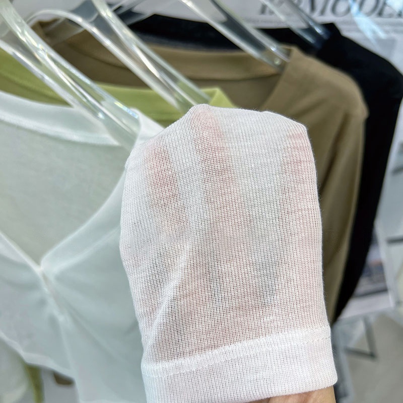 Áo thun thể thao thiết kế tay dài cổ chữ V siêu nhẹ thiết kế quyến rũ thời trang