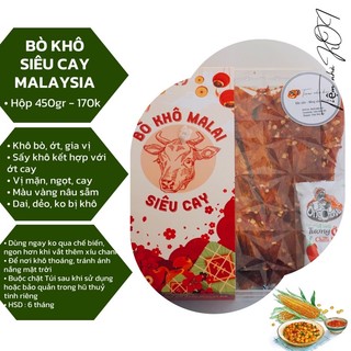 Khô bò siêu cay Malaysia / Hộp 450gr