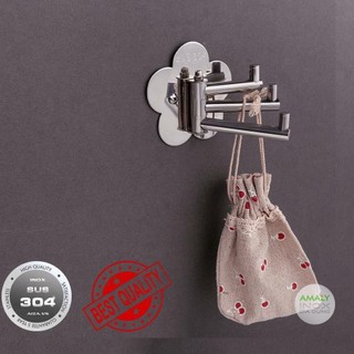 Móc đồ 3 chia INOX SUS 304 - tròn