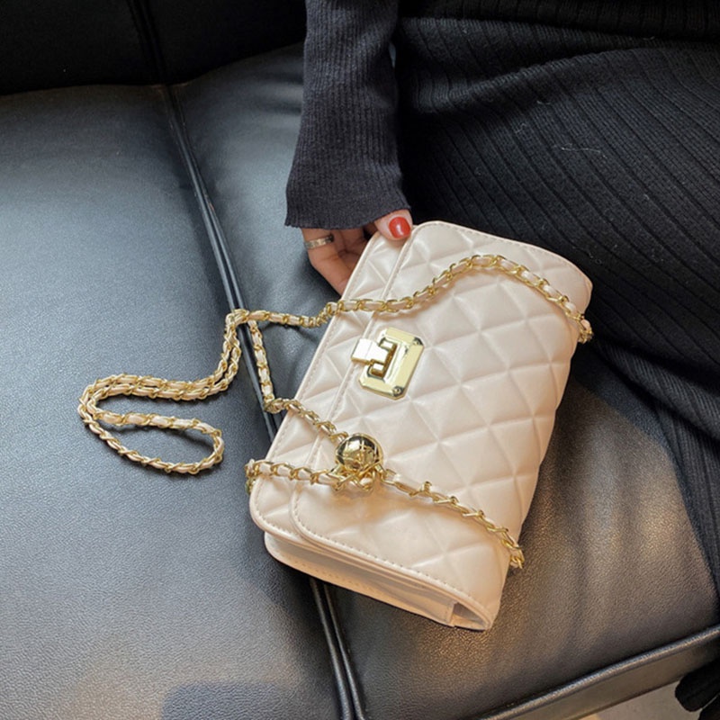 Túi Đeo Chéo Dây Xích Hình Thoi Đơn Giản Thời Trang Cho Nữ