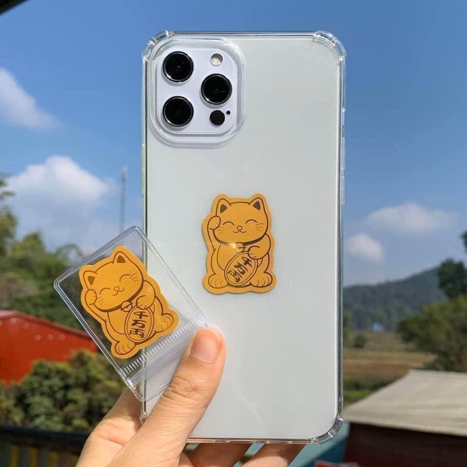 Miếng Dán Mèo Thần Tài và Hổ Vàng May Mắn , trâu tài lộc Dán Điện Thoại Để Trong Ví Cực kì May Mắn
