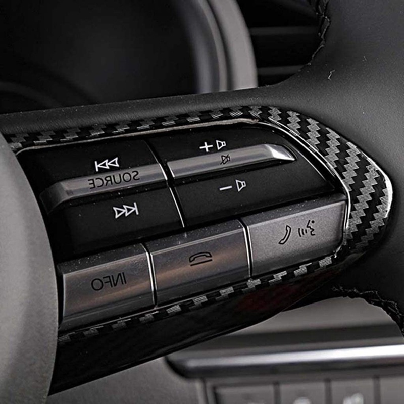 Bộ 4 Khung Viền Vô Lăng Xe Hơi Bằng Sợi Carbon Cho Mazda 3 Cx-30 2019 2020