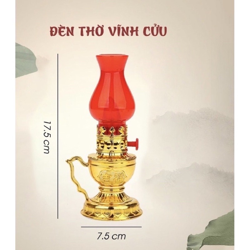 Đèn thờ vĩnh cửu,sử dụng pin, thiết kế cổ kính, hài hoà, cân đối, tăng phần trang nghiêm