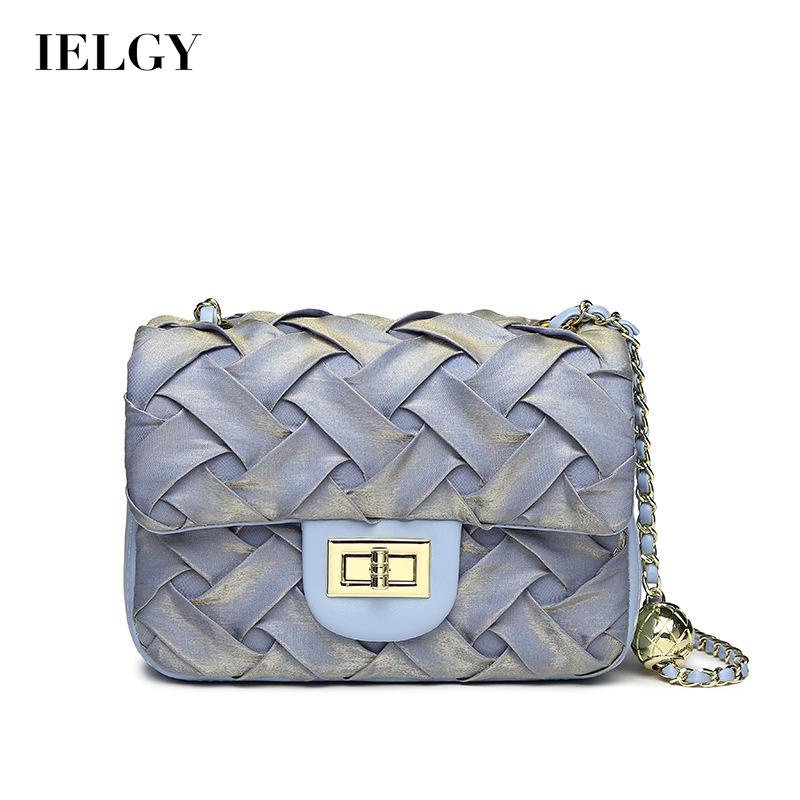 Túi Đeo Vai Hình Vuông Cỡ Nhỏ Phối Dây Đeo Sợi Xích Màu Vàng Thời Trang Cho Nữ