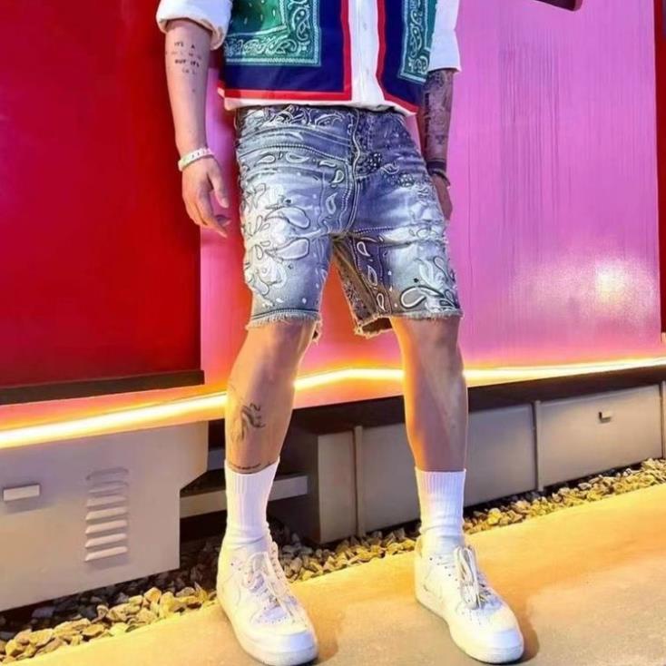 Quần Jean Nam Nữ ⚡ HÀNG CAO CẤP ⚡ Jeans Ngố A mi ri Ngắn Rách Wash – District 13 ! ^