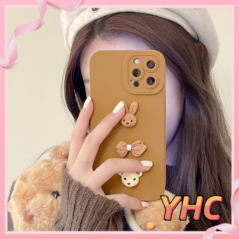 ốp iphone Hình Thỏ 3D Dễ Thương tương thích iPhone 6s 6splus 7 7plus 8 8plus X XS 11 12 Pro Max Plus Promax-035