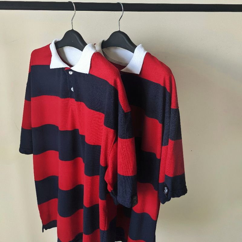 YOSICLUB ÁO POLO OVERSIZE SỌC